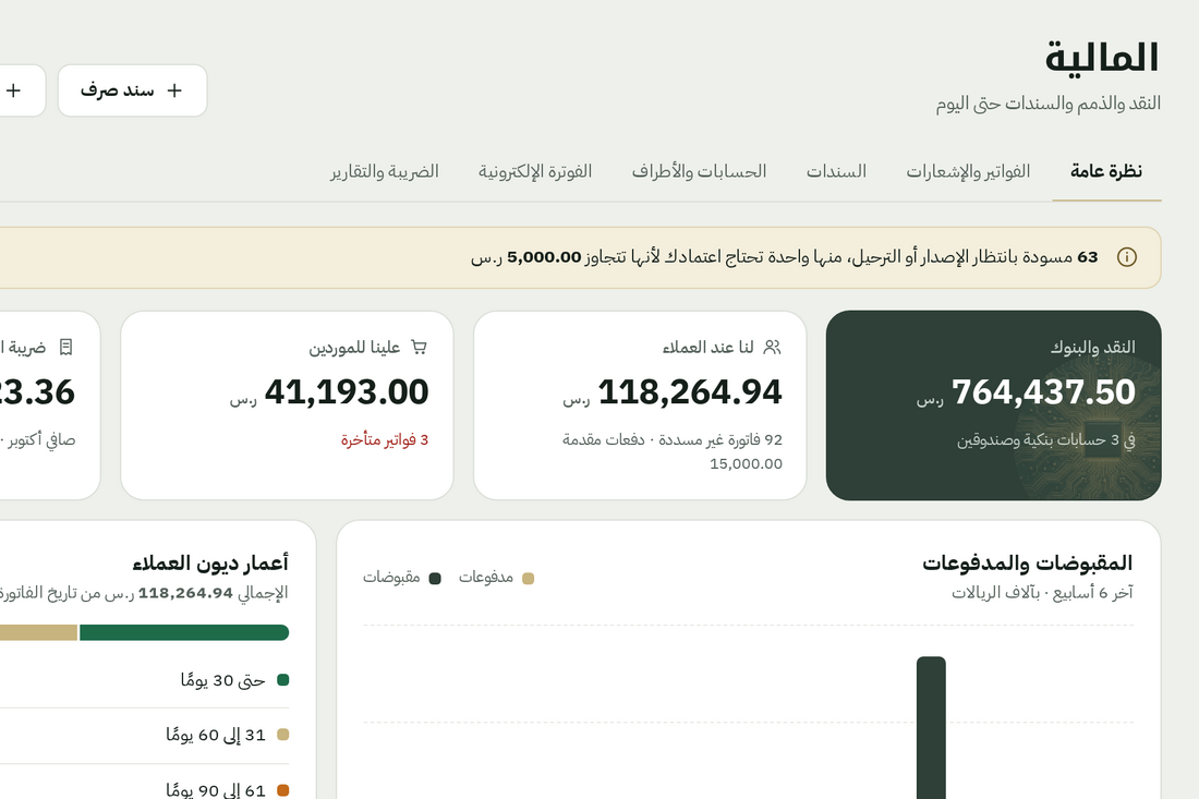 شاشة المالية
